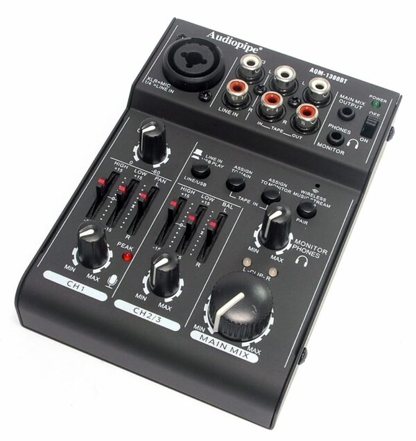 Mélangeur Audio Pipe Mic-Line à 3 canaux USB