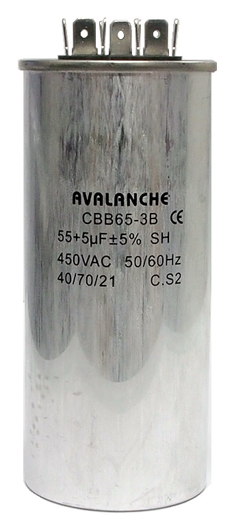 Condensateur pour thermopompe 450 VAC, 5+55 uF