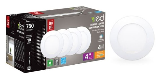Luminaire encastré ultra-mince blanc DEL 4''