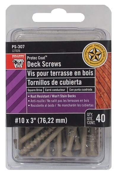 Boite de 40 vis #10 x 3'' pour terrasse en bois