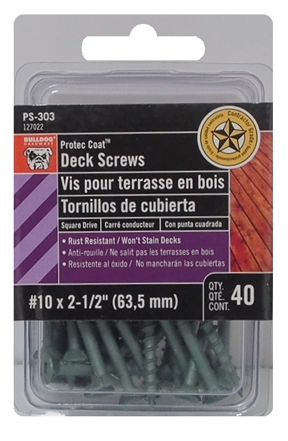 Boite de 40 vis #10 x 2-1/2'' pour l'extérieur