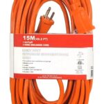 Rallonge électrique pour l'extérieur 50 ft 3/16 awg jaune ou orange