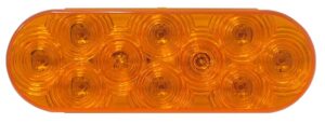 Lampe à DEL ovale scellée de 6,5'' ambre