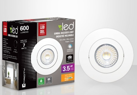 Lumière DEL encastrée inclinable ultra mince 3.5''