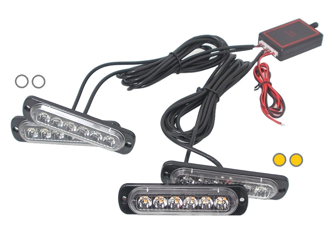 Barres stroboscopiques pour voiture Blanc / Ambre