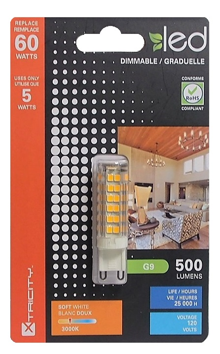 AMPOULE AU DEL G9 5W (60W) 120 VOLTS 3000K