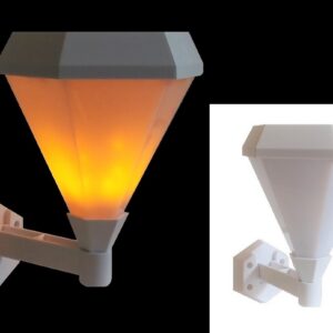 Lampe solaire murale aux DELs imitation flamme