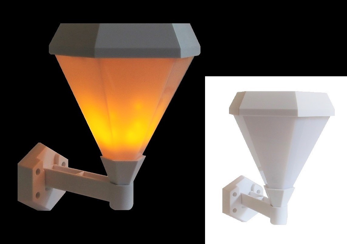 Lampe solaire murale aux DELs imitation flamme