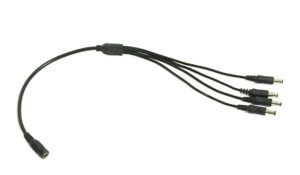 Câble 2.1 mmX 5.5 mm femelle à 4 x 2.1 mm x 5.5 mm mâle, uniquement pour caméra de surveillance