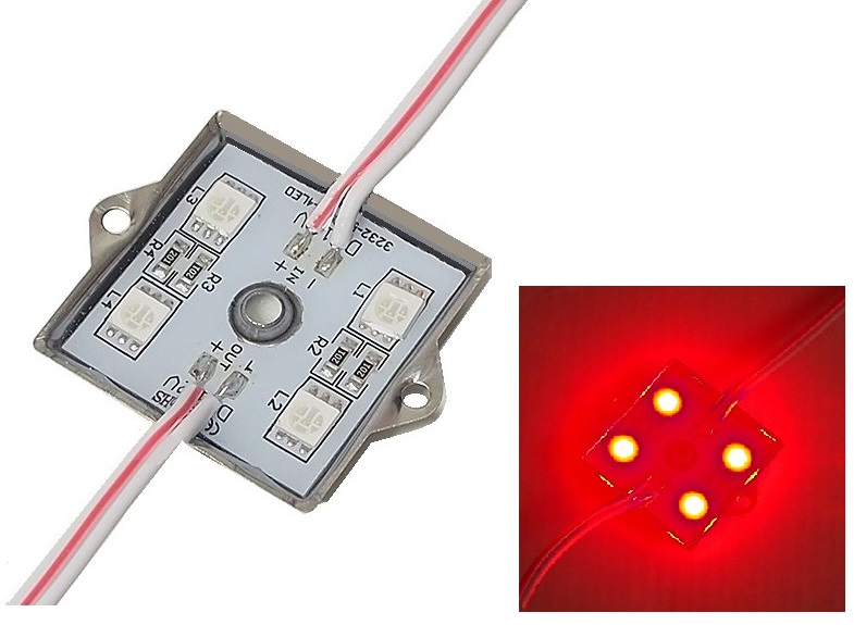 MODULE IMPERMÉABLE À 4 DELs ROUGES 12 VDC