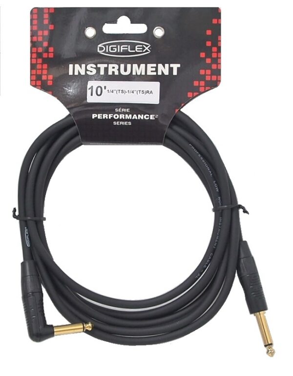 Câble audio Digiflex 1/4'' mâle à 1/4'' mâle 90°