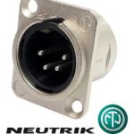 Connecteur Neutrik XLR mâle châssis 4 contacts