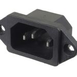 Fiche AC mâle châssis IEC à 3 contacts