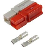 Connecteur anderson 30a 600v double pôle 1 rouge 1 gris