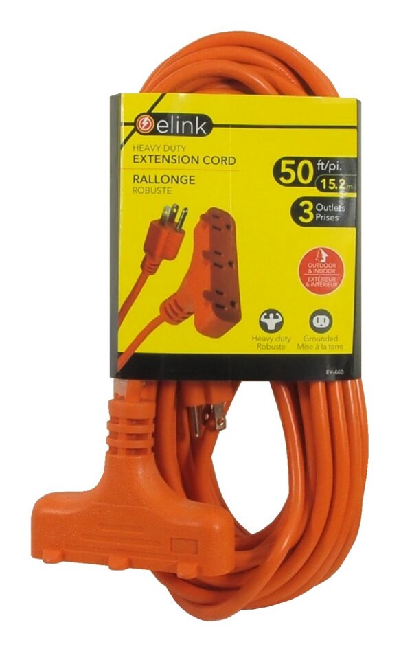 Rallonge électrique avec 3 prises femelles - 50'