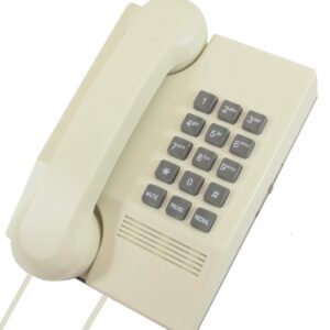 téléphone avec fil blanc