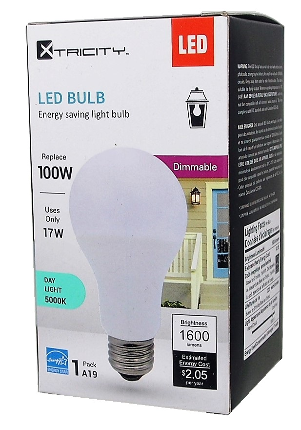 Ampoule au DEL A19 17W (100W) 5000K graduelle