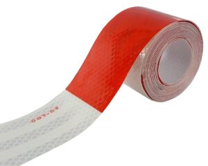Bande réfléchissante rouge et blanc 15cm 5cmx5m