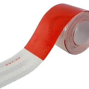 Bande réfléchissante rouge et blanc 15cm 5cmx5m
