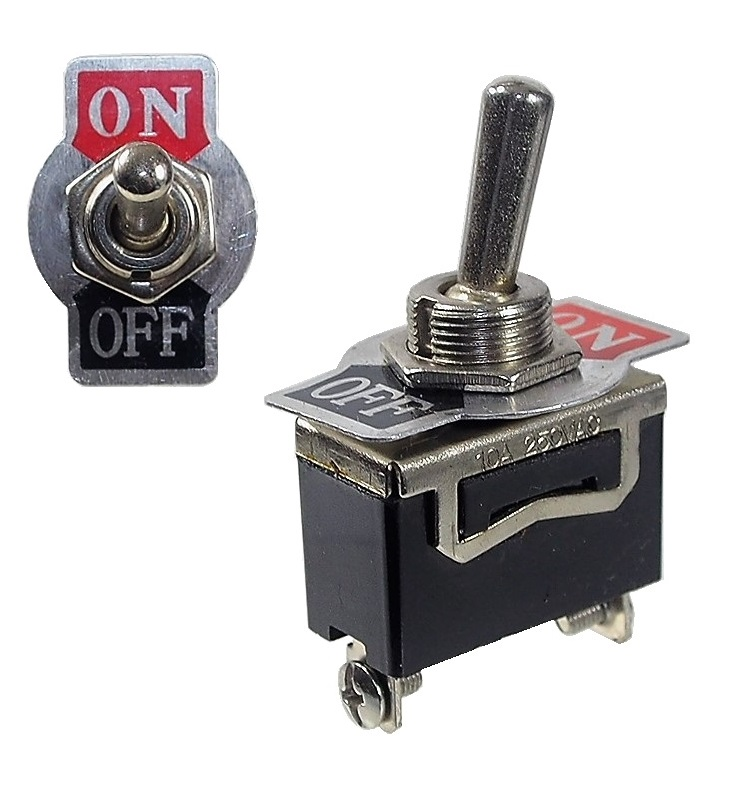 Interrupteur à levier ON-OFF S.P.S.T. 2 contacts