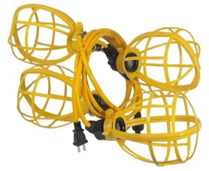 Lampe de travail temporaire suspendue pour 4 ampoules, 14awg