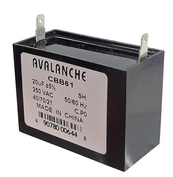 Condensateur CBB61 pour ventilateur / moteur 20uf/250v