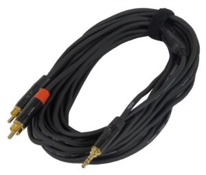 Câble Digiflex 25 pieds 1/8" (3.5mm) TRS à 2 RCA mâle