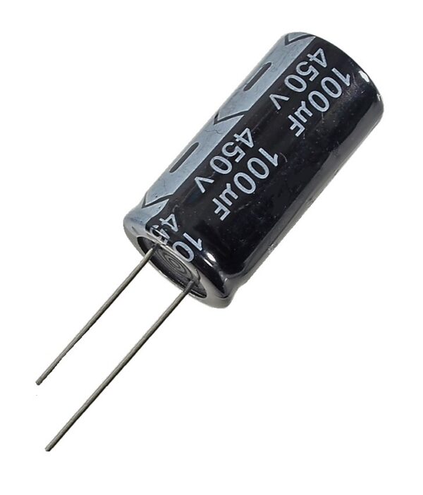 Condensateur polarisé  100 µF à 450 VDC  105°C