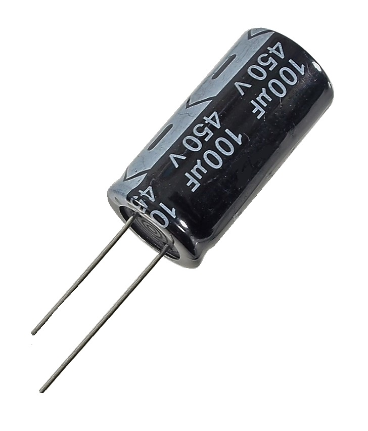 Condensateur polarisé  100 μF à 450 VDC  105°C