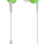 Écouteur intra-auriculaires avec microphone sur le câble de couleur vert