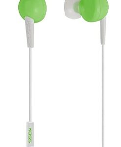 Écouteur intra-auriculaires avec microphone sur le câble de couleur vert