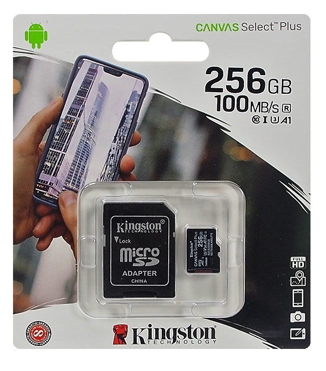 Carte microSD Kingston Canvas Select Plus - 256 Go