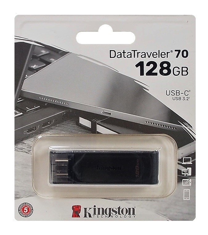 Clé USB-C Kingston DataTraveler 70 - 128 Go