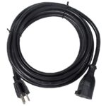 Rallonge électrique 16 AWG avec rallonge électrique noire de 15 pieds