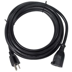 Rallonge électrique 16 AWG avec rallonge électrique noire de 15 pieds