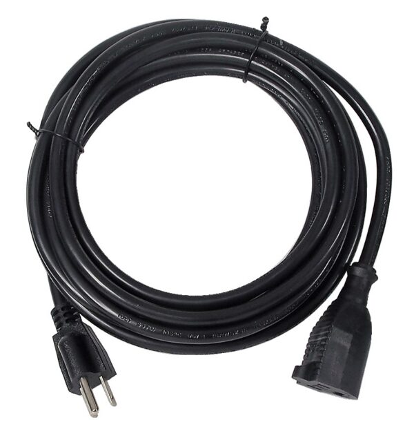 Rallonge électrique 16 AWG avec rallonge électrique noire de 15 pieds