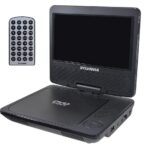 Lecteur DVD portatif avec écran de 7" pivotant sur 180°.