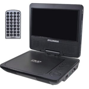 Lecteur DVD portatif avec écran de 7" pivotant sur 180°.