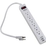 Multiprises électriques à 6 prises cordon d'alimentation de 0.5m/1.5ft et 2 ports usb 2.4 A