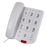Téléphone avec fil et gros chiffres blanc