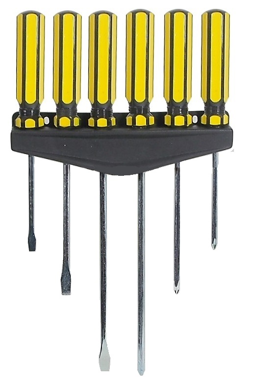 Ensemble de 6 tournevis avec support en plastique