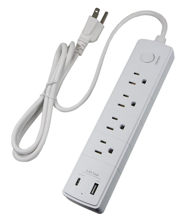 Multiprise avec 4 outlet + usb-a + usb c 5ft 1.5m