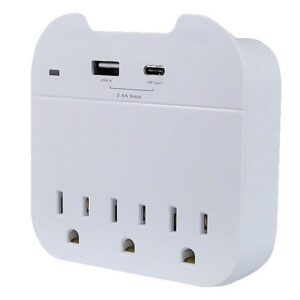 Multiprise charge rapide 3xprises +1xusb-a 1xusb-usb c avec support de téléphone