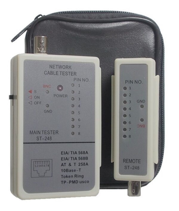 Testeur pour câble réseau et coaxial avec prises BNC