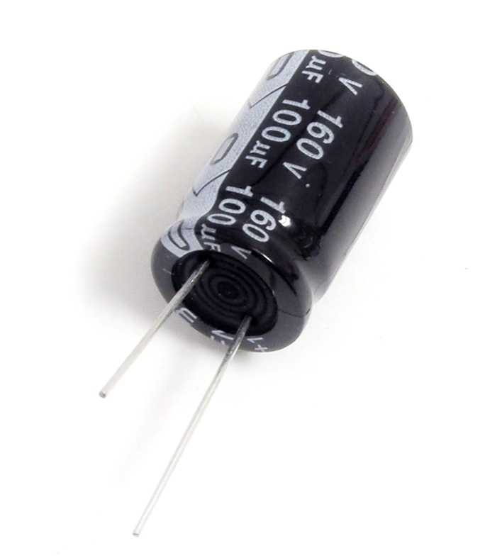 Condensateur radial polarisé 100 μF  160 VDC 105°C