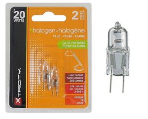 Ampoule halogène claire T3 12 Volts - 20 Watts culot g4