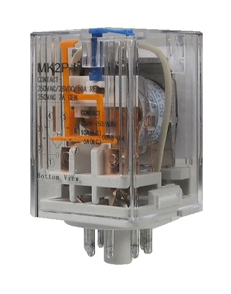 Relais  D.P.D.T. 12 VDC -  8 contacts circulaires.