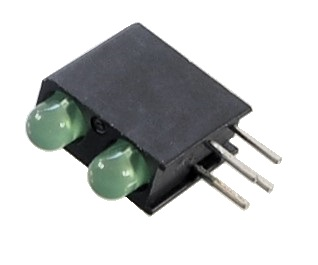Double DEL verte 3 mm - 1.9 Volts / 2 mA