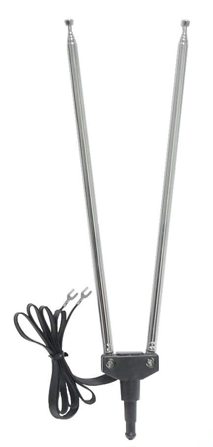 Antenne à 2 fouets sur piquets pour ondes VHF/FM
