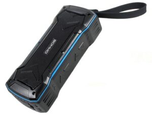 Haut-parleur portable extérieur Bluetooth sans fil - Boîtier étanche IPx5 - Connexion facile aux téléphones intelligents, lecteurs, etc. - Prise en charge de l’entrée AUX, carte TF, USB - Format de musique pris en charge : MP3, WMA - Batterie LI = ion efficace intégrée - Rapport signal/bruit : >86 dB ± 2 - Haut-parleur : 50 mm, 4 Ohm 5W x 2 - Te